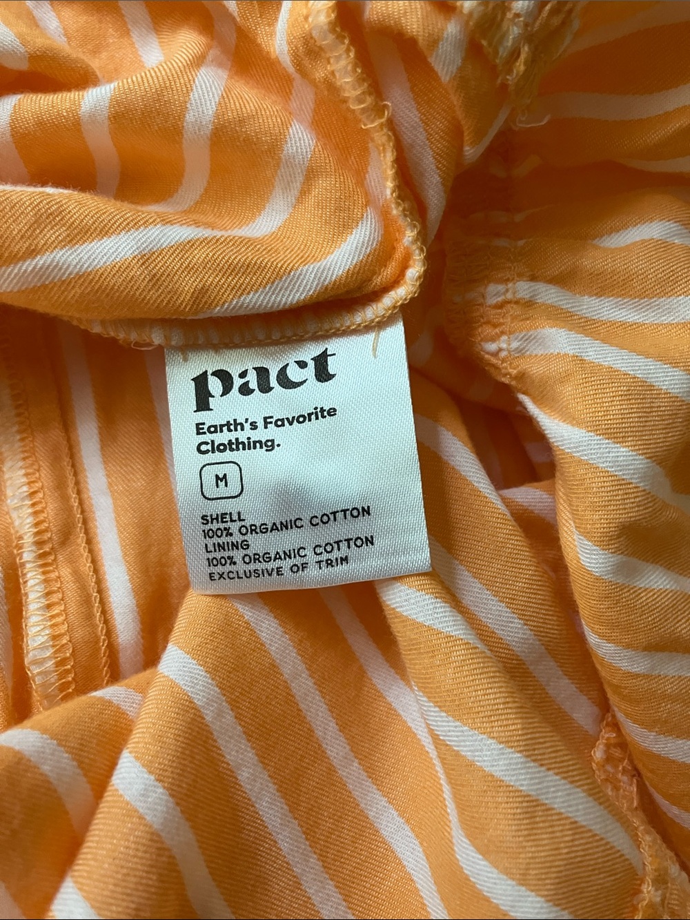 Pact Organic Citrus Stripe Light Cotton Tiered Skirt Medium - Picture 5 of 6